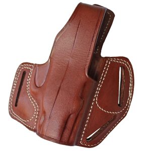 Handmade Leather OWB 3-Slot Holster - Red Dot & Optic Cut Compatible - Tan