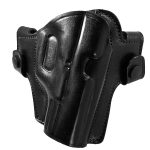 Handmade Leather Snap-On Belt Slide Holster - Custom Molded OWB Carry - Black