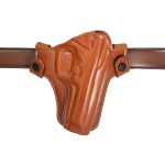 Handmade Leather Snap-On Belt Slide Holster - Custom Molded OWB Carry - Brown