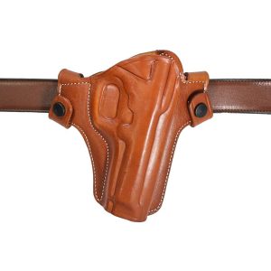 Handmade Leather Snap-On Belt Slide Holster - Custom Molded OWB Carry - Brown
