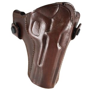 Handmade Leather Snap-On Belt Slide Holster - Custom Molded OWB Carry - Dark Brown