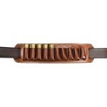 Handmade Leather 10-Slot Cartridge Holder - 12 Gauge Bottom-Closed Ammo Carrier - Brown
