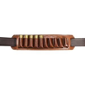 Handmade Leather 10-Slot Cartridge Holder - 12 Gauge Bottom-Closed Ammo Carrier - Brown