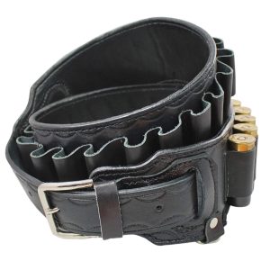 Handmade Leather Cartridge Holder with Integrated Bottom-Stop Design - Black