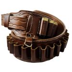 Handmade Leather Cartridge Holder with Integrated Bottom-Stop Design - Dark Brown