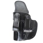 Handmade Leather IWB Snap-On Holster - Custom Molded Concealed Carry Holster -  Black