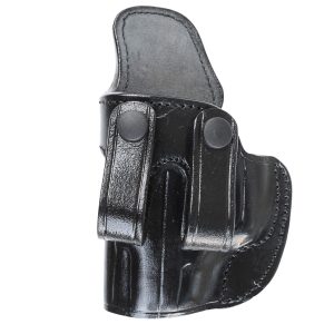 Handmade Leather IWB Snap-On Holster - Custom Molded Concealed Carry Holster -  Black