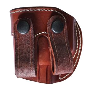 Handmade Leather Mini Speed IWB Holster - Custom Molded Belt Slide Concealment Holster - Dark Brown