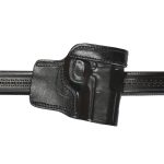Handmade Leather Mini Speed OWB Holster - Custom Molded High-Ride Belt Holster - Black