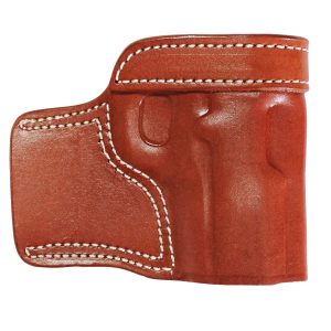 Handmade Leather Mini Speed OWB Holster - Custom Molded High-Ride Belt Holster - Brown