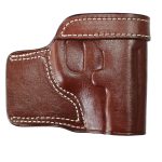 Handmade Leather Mini Speed OWB Holster - Custom Molded High-Ride Belt Holster - Dark Brown