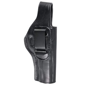 Handmade Leather IWB & OWB Holster with Steel Clip - Custom Molded Multi-Carry Holster- Black