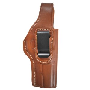 Handmade Leather IWB & OWB Holster with Steel Clip - Custom Molded Multi-Carry Holster- Brown