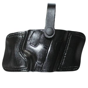 Handmade Leather Butterfly OWB Holster - Custom Molded Speed Carry with Snap - Black