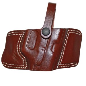 Handmade Leather Butterfly OWB Holster - Custom Molded Speed Carry with Snap - Dark Brown